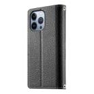 For iPhone 13 Pro Stitching Multi-card Zipper Wallet Leather Phone Case with Short Strap(Black) - 3