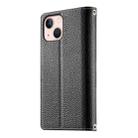 For iPhone 13 mini Stitching Multi-card Zipper Wallet Leather Phone Case with Short Strap(Black) - 3