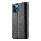 For iPhone 12 Pro Max Stitching Multi-card Zipper Wallet Leather Phone Case with Short Strap(Black) - 3