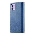For iPhone 12 / 12 Pro Stitching Multi-card Zipper Wallet Leather Phone Case with Short Strap(Dark Blue) - 3
