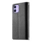 For iPhone 12 mini Stitching Multi-card Zipper Wallet Leather Phone Case with Short Strap(Black) - 3