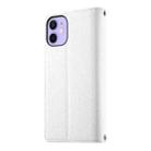 For iPhone 12 mini Stitching Multi-card Zipper Wallet Leather Phone Case with Short Strap(White) - 3