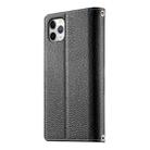 For iPhone 11 Pro Max Stitching Multi-card Zipper Wallet Leather Phone Case with Short Strap(Black) - 3