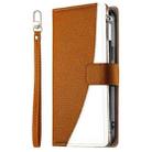 For iPhone 11 Pro Max Stitching Multi-card Zipper Wallet Leather Phone Case with Short Strap(Brown) - 2