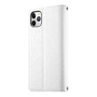 For iPhone 11 Pro Max Stitching Multi-card Zipper Wallet Leather Phone Case with Short Strap(White) - 3