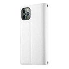 For iPhone 11 Pro Stitching Multi-card Zipper Wallet Leather Phone Case with Short Strap(White) - 3