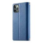 For iPhone 11 Pro Stitching Multi-card Zipper Wallet Leather Phone Case with Short Strap(Dark Blue) - 3