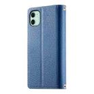 For iPhone 11 Stitching Multi-card Zipper Wallet Leather Phone Case with Short Strap(Dark Blue) - 3