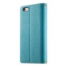 For iPhone SE 2022 / SE 2020 / 8 / 7 Stitching Multi-card Zipper Wallet Leather Phone Case with Short Strap(Blue) - 3