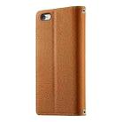 For iPhone SE 2022 / SE 2020 / 8 / 7 Stitching Multi-card Zipper Wallet Leather Phone Case with Short Strap(Brown) - 3