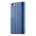 For iPhone SE 2022 / SE 2020 / 8 / 7 Stitching Multi-card Zipper Wallet Leather Phone Case with Short Strap(Dark Blue) - 3