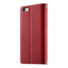 For iPhone SE 2022 / SE 2020 / 8 / 7 Stitching Multi-card Zipper Wallet Leather Phone Case with Short Strap(Red) - 3