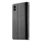 For iPhone XS Max Stitching Multi-card Zipper Wallet Leather Phone Case with Short Strap(Black) - 3