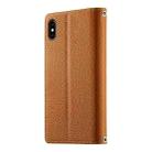 For iPhone XS Max Stitching Multi-card Zipper Wallet Leather Phone Case with Short Strap(Brown) - 3