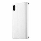 For iPhone XS Max Stitching Multi-card Zipper Wallet Leather Phone Case with Short Strap(White) - 3