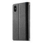 For iPhone X / XS Stitching Multi-card Zipper Wallet Leather Phone Case with Short Strap(Black) - 3