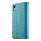 For iPhone XR Stitching Multi-card Zipper Wallet Leather Phone Case with Short Strap(Blue) - 3