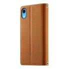 For iPhone XR Stitching Multi-card Zipper Wallet Leather Phone Case with Short Strap(Brown) - 3
