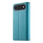 For iPhone 17 Air Stitching Multi-card Zipper Wallet Leather Phone Case with Short Strap(Blue) - 3