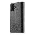 For iPhone 17 Stitching Multi-card Zipper Wallet Leather Phone Case with Short Strap(Black) - 3