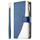 For iPhone 17 Stitching Multi-card Zipper Wallet Leather Phone Case with Short Strap(Dark Blue) - 2