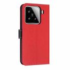 For Xiaomi 15 Metal Bow Leather Phone Case with Hand Strap(Red) - 3