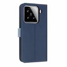 For Xiaomi 15 Metal Bow Leather Phone Case with Hand Strap(Dark Blue) - 3