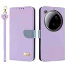 For Xiaomi 15 Ultra Metal Bow Leather Phone Case with Hand Strap(Purple) - 1