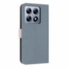 For Xiaomi 14T Metal Bow Leather Phone Case with Hand Strap(Light Blue) - 3
