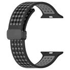 For Apple Watch 46mm / 49mm / 45mm / 44mm Magnetic Buckle Breathable Silicone Watch Band(Black Grey) - 2