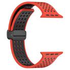 For Apple Watch 46mm / 49mm / 45mm / 44mm Magnetic Buckle Breathable Silicone Watch Band(Red Black) - 3