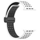For Apple Watch 42mm / 41mm / 40mm / 38mm Magnetic Buckle Breathable Silicone Watch Band(White Black) - 3
