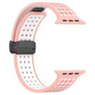 For Apple Watch 42mm / 41mm / 40mm / 38mm Magnetic Buckle Breathable Silicone Watch Band(Pink White) - 3