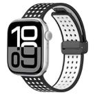 For Apple Watch 42mm / 41mm / 40mm / 38mm Magnetic Buckle Breathable Silicone Watch Band(Black White) - 1