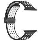 For Apple Watch 42mm / 41mm / 40mm / 38mm Magnetic Buckle Breathable Silicone Watch Band(Black White) - 3