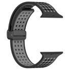 For Apple Watch 42mm / 41mm / 40mm / 38mm Magnetic Buckle Breathable Silicone Watch Band(Black Grey) - 3