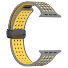 For Apple Watch 42mm / 41mm / 40mm / 38mm Magnetic Buckle Breathable Silicone Watch Band(Grey Yellow) - 3