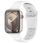 For Apple Watch 46mm / 49mm / 45mm / 44mm Vertical Grain Reverse Buckle Silicone Watch Band(White) - 1