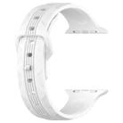 For Apple Watch 46mm / 49mm / 45mm / 44mm Vertical Grain Reverse Buckle Silicone Watch Band(White) - 2