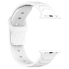 For Apple Watch 46mm / 49mm / 45mm / 44mm Vertical Grain Reverse Buckle Silicone Watch Band(White) - 3