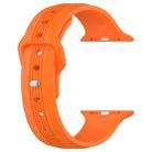 For Apple Watch 46mm / 49mm / 45mm / 44mm Vertical Grain Reverse Buckle Silicone Watch Band(Orange) - 2