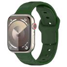 For Apple Watch 46mm / 49mm / 45mm / 44mm Vertical Grain Reverse Buckle Silicone Watch Band(Army Green) - 1
