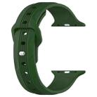For Apple Watch 46mm / 49mm / 45mm / 44mm Vertical Grain Reverse Buckle Silicone Watch Band(Army Green) - 2