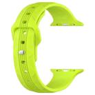 For Apple Watch 46mm / 49mm / 45mm / 44mm Vertical Grain Reverse Buckle Silicone Watch Band(Lime) - 2