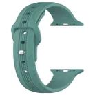 For Apple Watch 46mm / 49mm / 45mm / 44mm Vertical Grain Reverse Buckle Silicone Watch Band(Pine Needle Green) - 2
