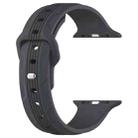 For Apple Watch 42mm / 41mm / 40mm / 38mm Vertical Grain Reverse Buckle Silicone Watch Band(Platinum Steel Gray) - 2
