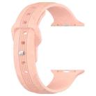 For Apple Watch 42mm / 41mm / 40mm / 38mm Vertical Grain Reverse Buckle Silicone Watch Band(Retro Rose) - 2