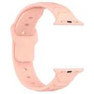 For Apple Watch 42mm / 41mm / 40mm / 38mm Vertical Grain Reverse Buckle Silicone Watch Band(Retro Rose) - 3