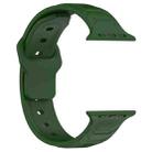 For Apple Watch 42mm / 41mm / 40mm / 38mm Vertical Grain Reverse Buckle Silicone Watch Band(Army Green) - 3