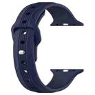For Apple Watch 42mm / 41mm / 40mm / 38mm Vertical Grain Reverse Buckle Silicone Watch Band(Midnight Color) - 2
